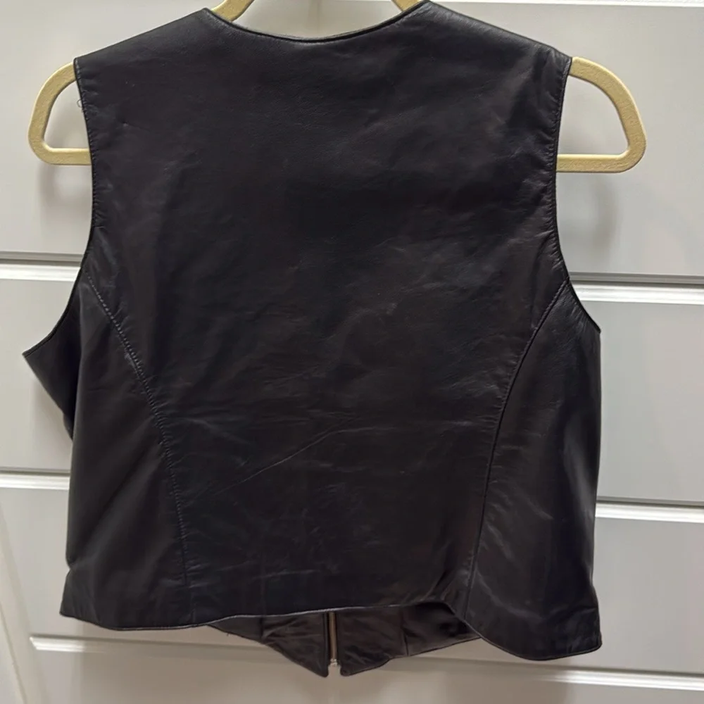 Tribe America leather and nailhead authentic moto vest - Picture 4 of 6